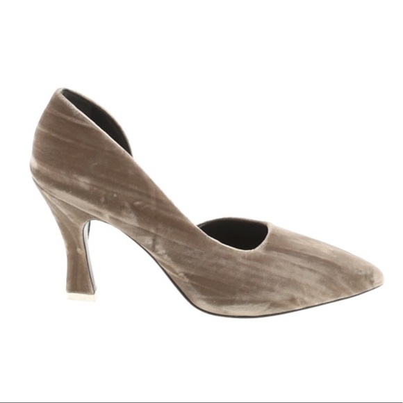 ATTICO Gray Velvet Pointed Toe Pump - Picture 1 of 2
